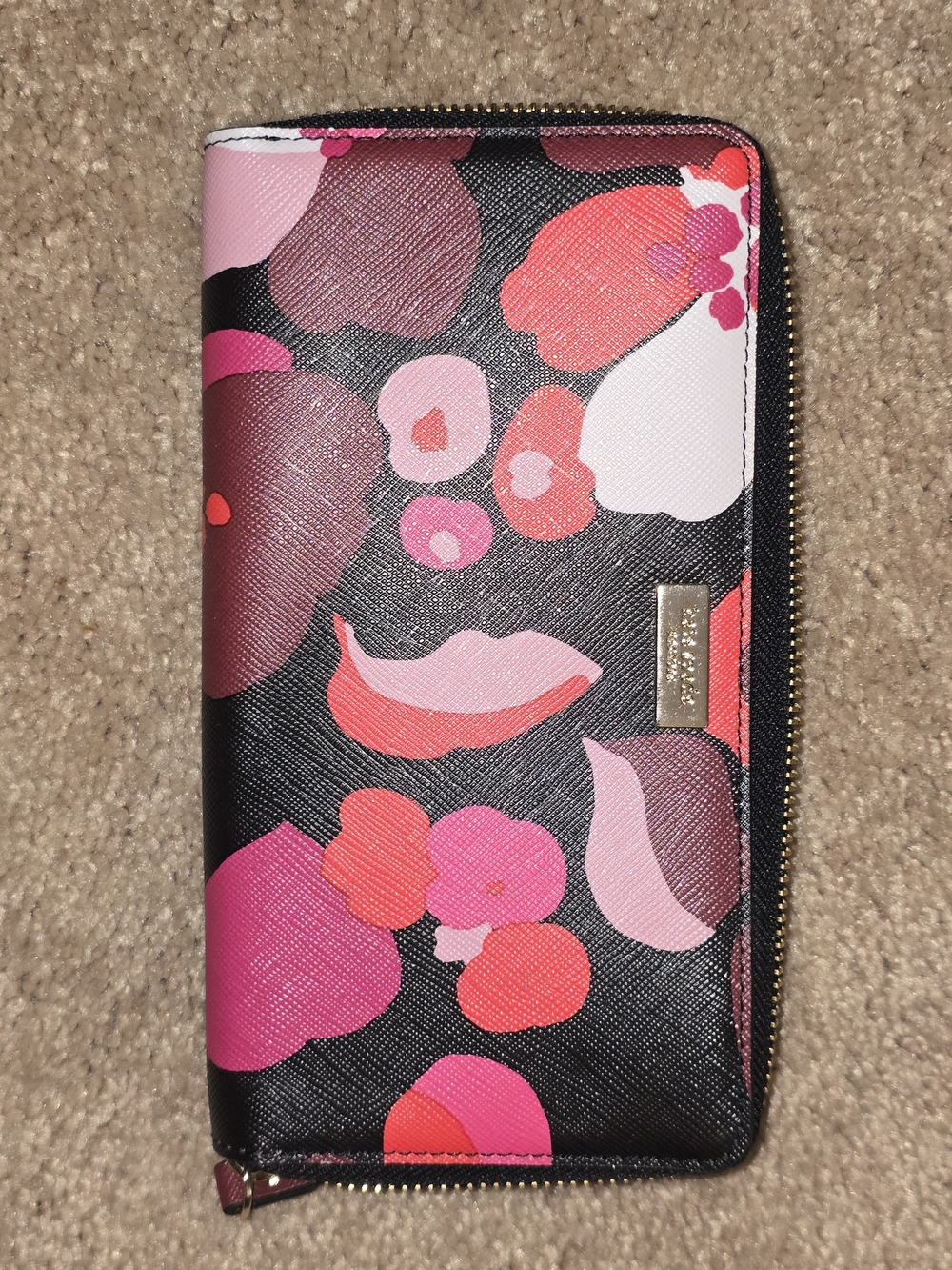 Kate Spade Pink Floral Zip-Around Wallet